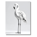 Flamenco Elegante – Cuadro Animal Blanco y Negro de Estética Minimalista