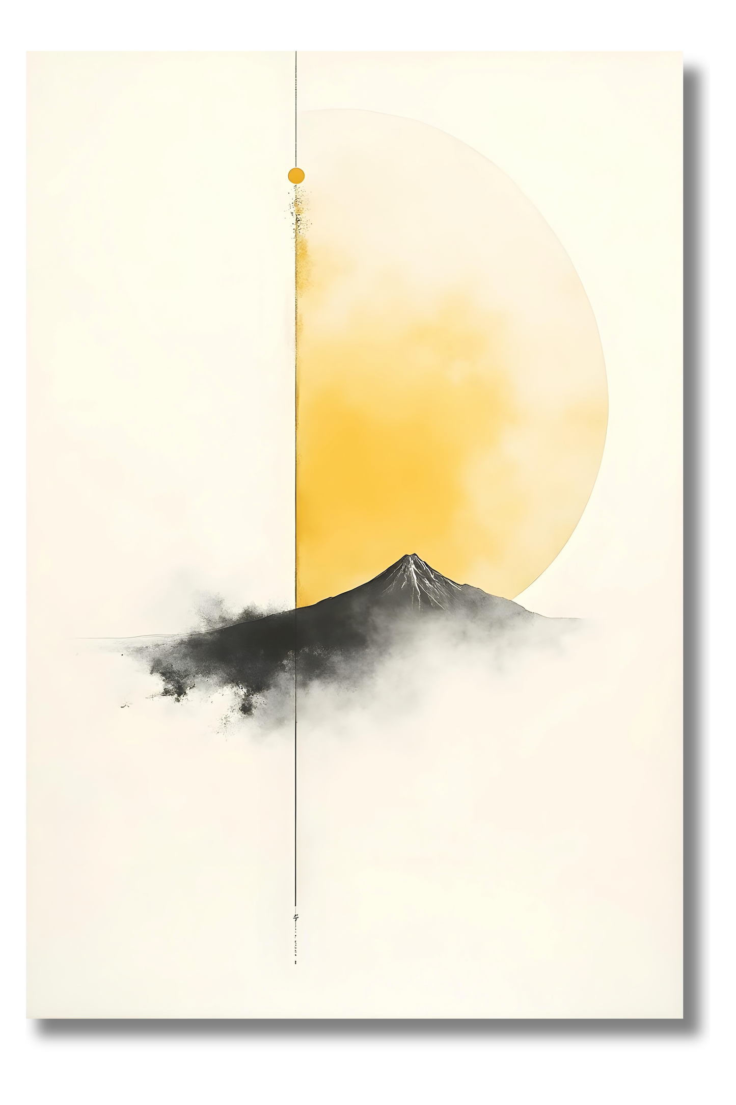 Monte Fuji Dorado – Silueta Japonesa con Sol en Amanecer