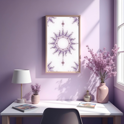 Sol Bohemio en Estilo Radial – Arte Espiritual Místico para Paredes con Alma