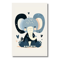 Elefante Bebé Minimalista en Tonos Azul Grisáceo – Arte Infantil para Pared