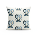 Cojín Estampado Elefante Bebé Minimalista en Tonos Azul Grisáceo – Decoración Infantil Moderna con Toques de Suavidad