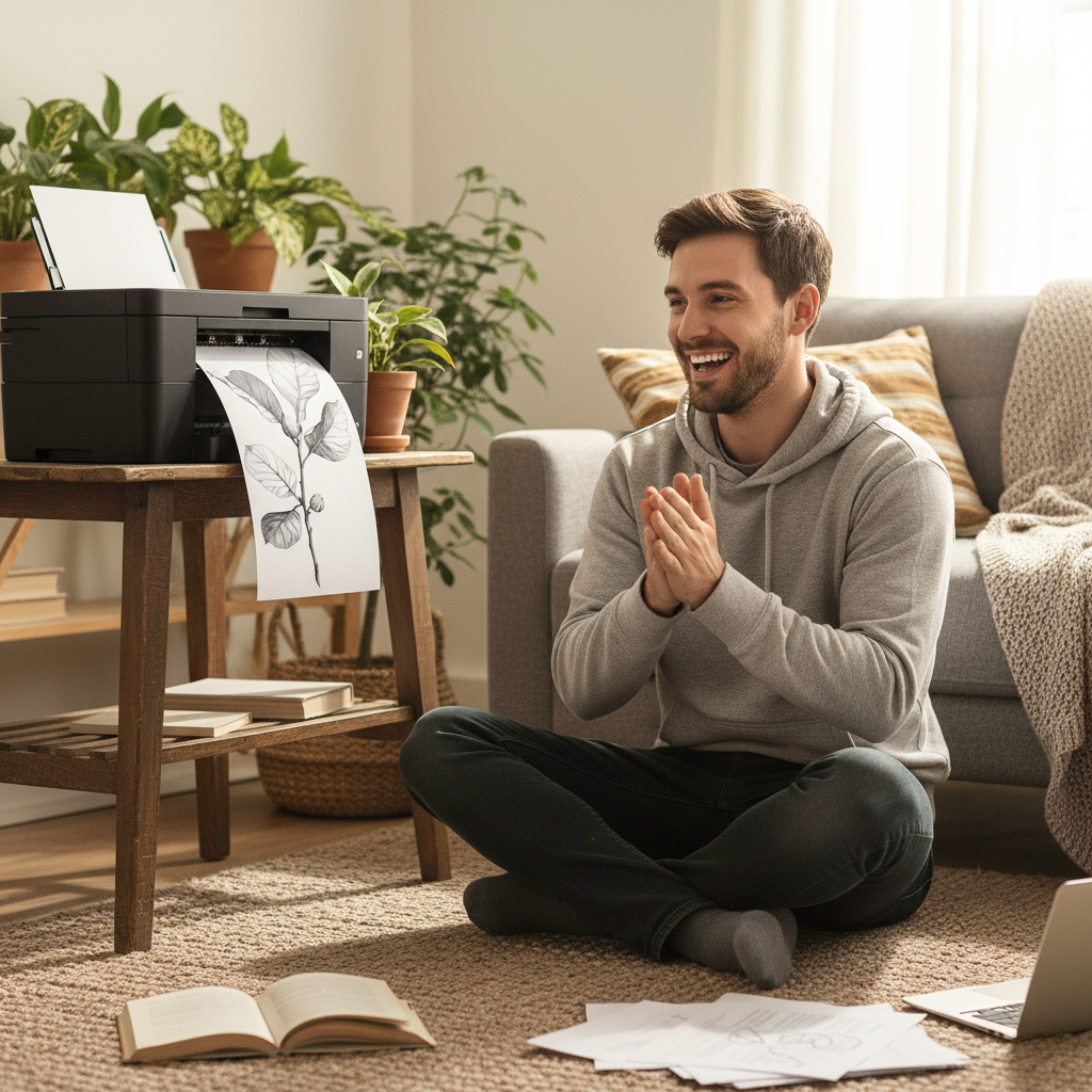 Lámina Botánica Clásica – Dibujo de Planta en Blanco y Negro