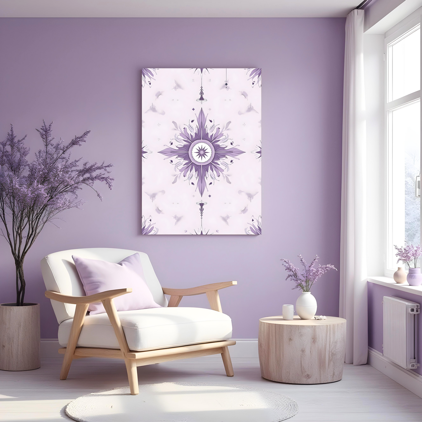 Estrella Mística con Centro Radiante – Arte Boho para Paredes con Energía