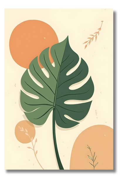 Ilustración Natural Tropical con Toques Minimalistas – Lienzo BohoLine