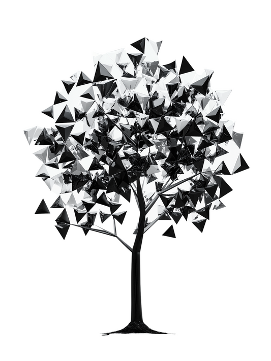 Árbol Abstracto en Blanco y Negro