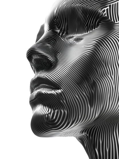 Rostro Ondulado en Blanco y Negro