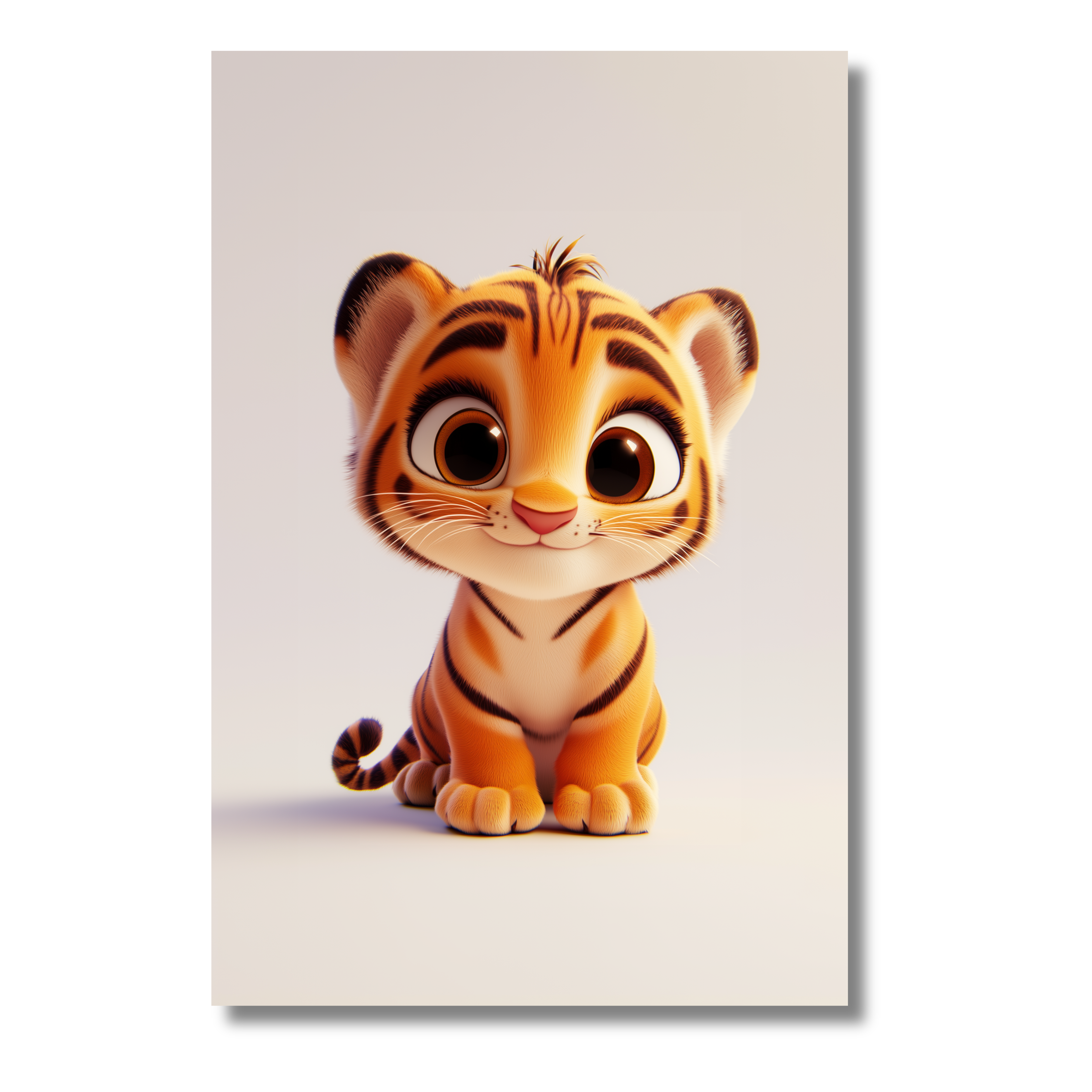Tigre inspirado en el Estilo Pixar – Cuadro Infantil Colorido