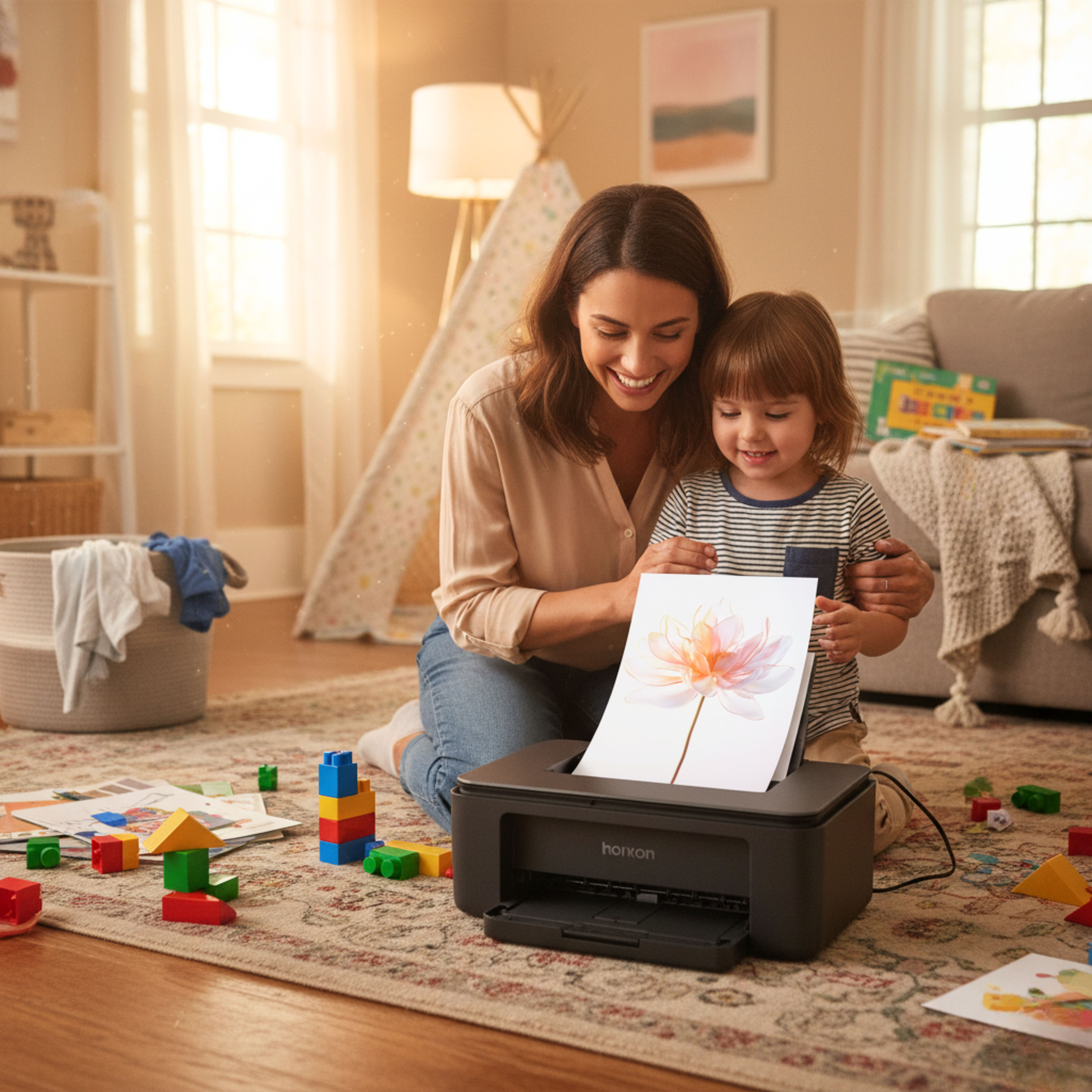 Flor Pastel con Efecto de Luz – Arte Digital Suave para Decoración