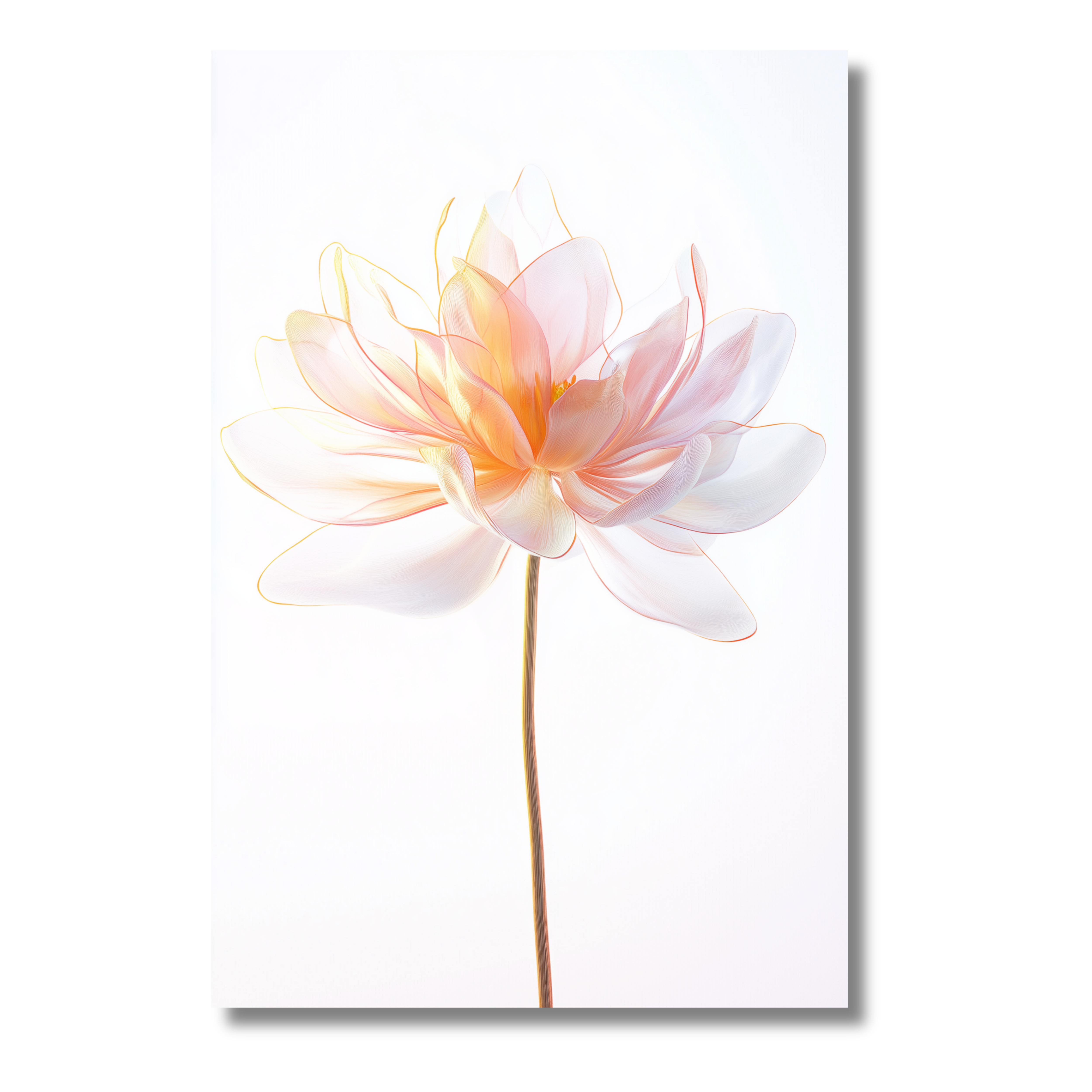 Flor Pastel con Efecto de Luz – Arte Digital Suave para Decoración