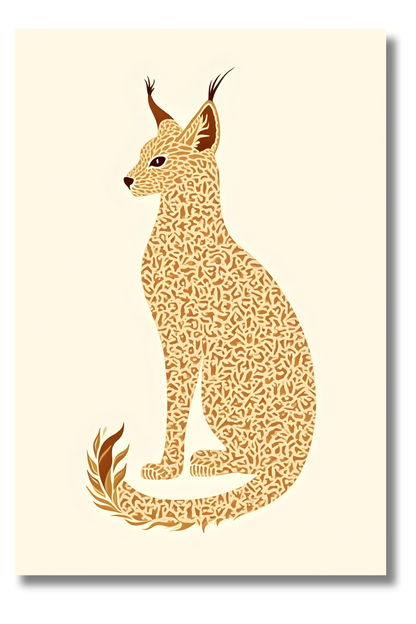 Lince Bohemio en Tonos Terracota – Arte Animal Salvaje para Decoración Moderna