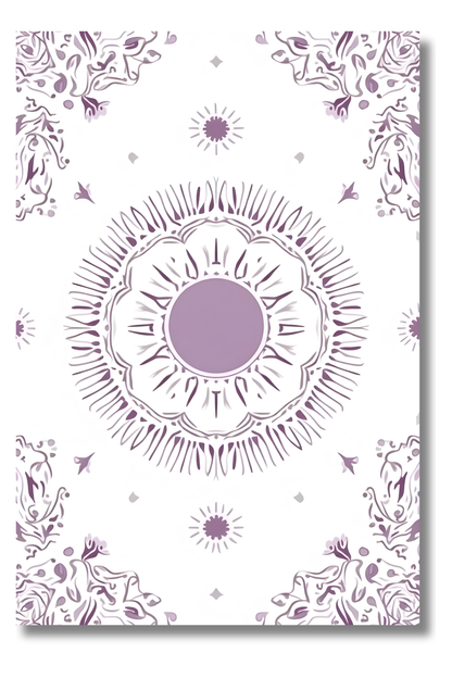 Mandala Solar Decorativo con Detalles Botánicos – Lámina Boho Etérea