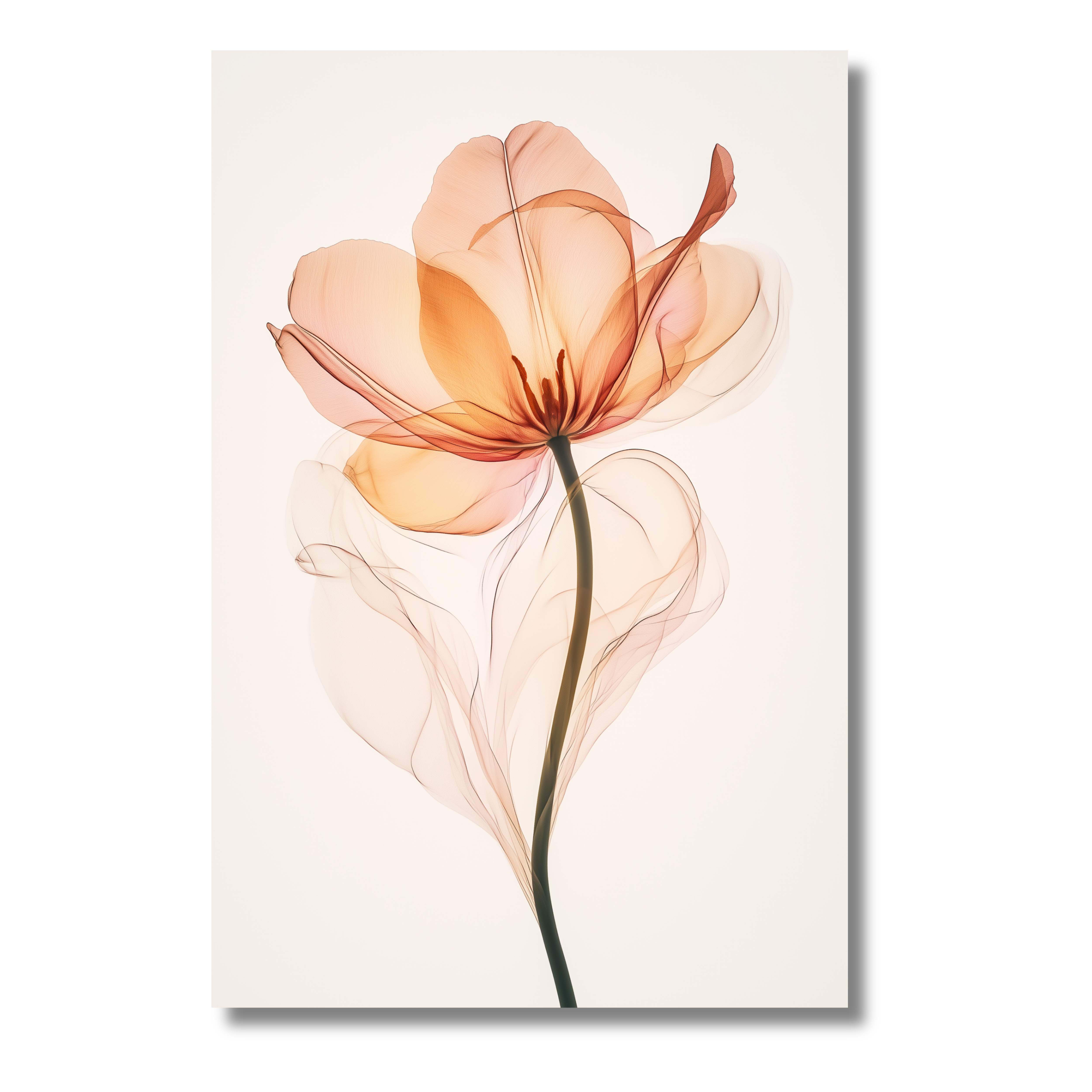 Póster de Flor Moderna en Naranja – Lámina Femenina Digital