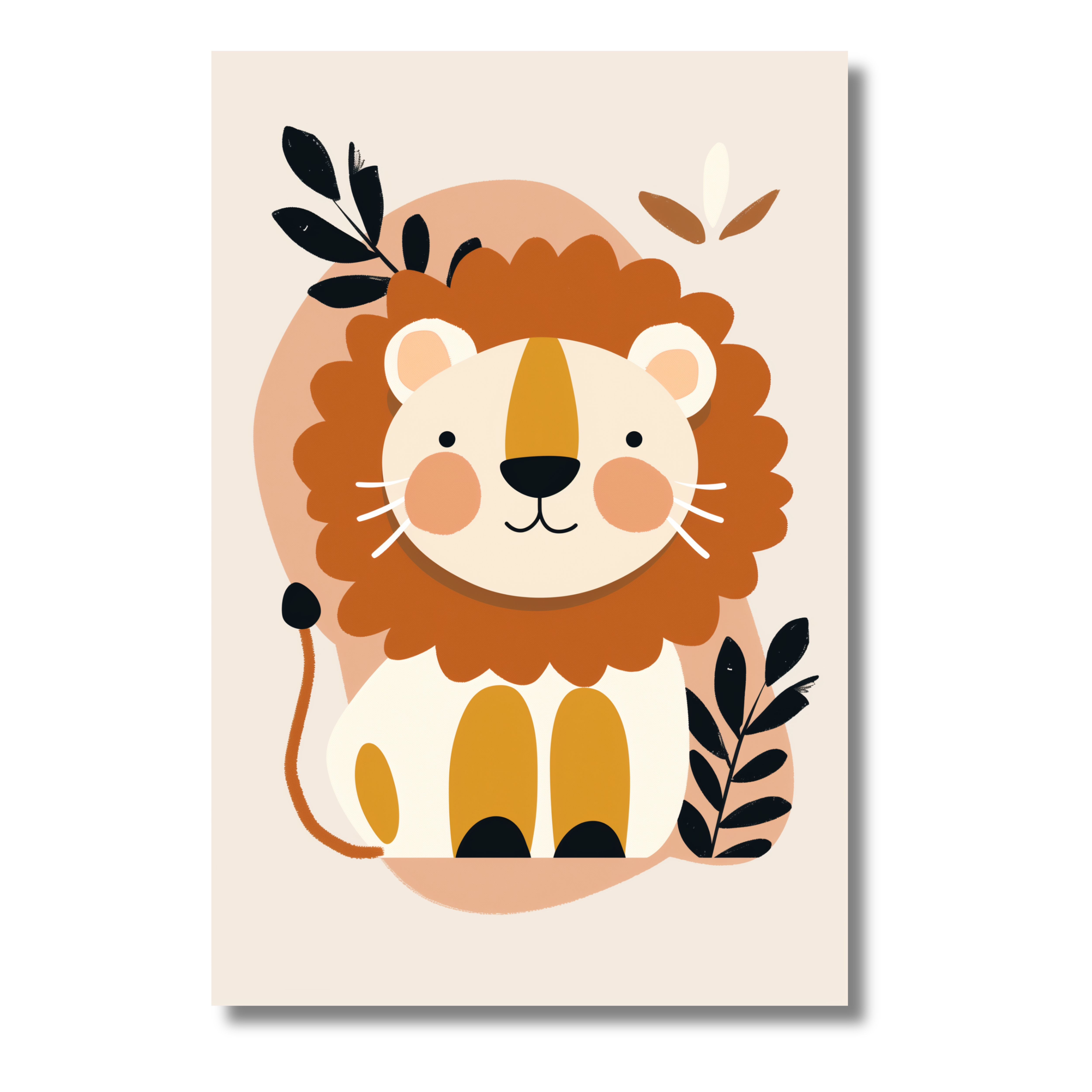 León Bebé en Estilo Minimalista – Arte Adorable para Decoración Infantil