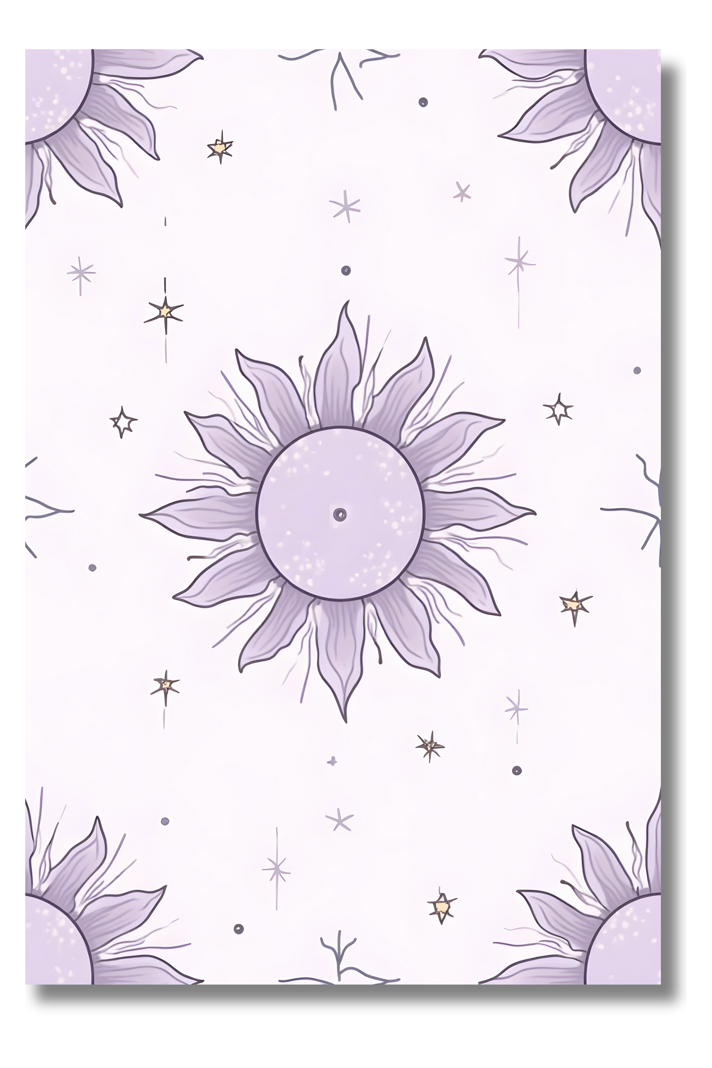 Flor Solar en Cielo Lavanda – Cuadro Espiritual para Espacios Tranquilos