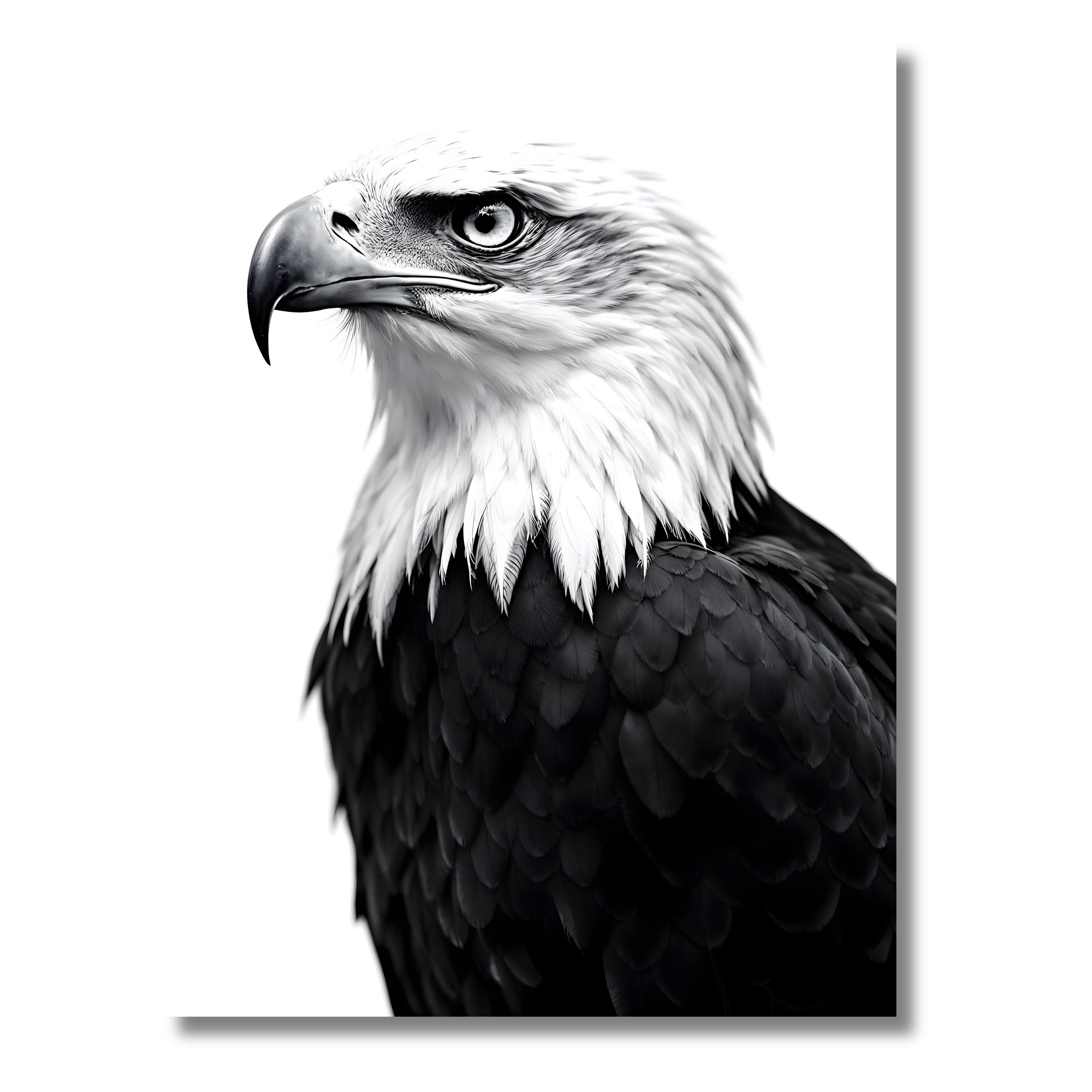 Águila Imponente – Cuadro Animal Blanco y Negro para Decoración Sofisticada