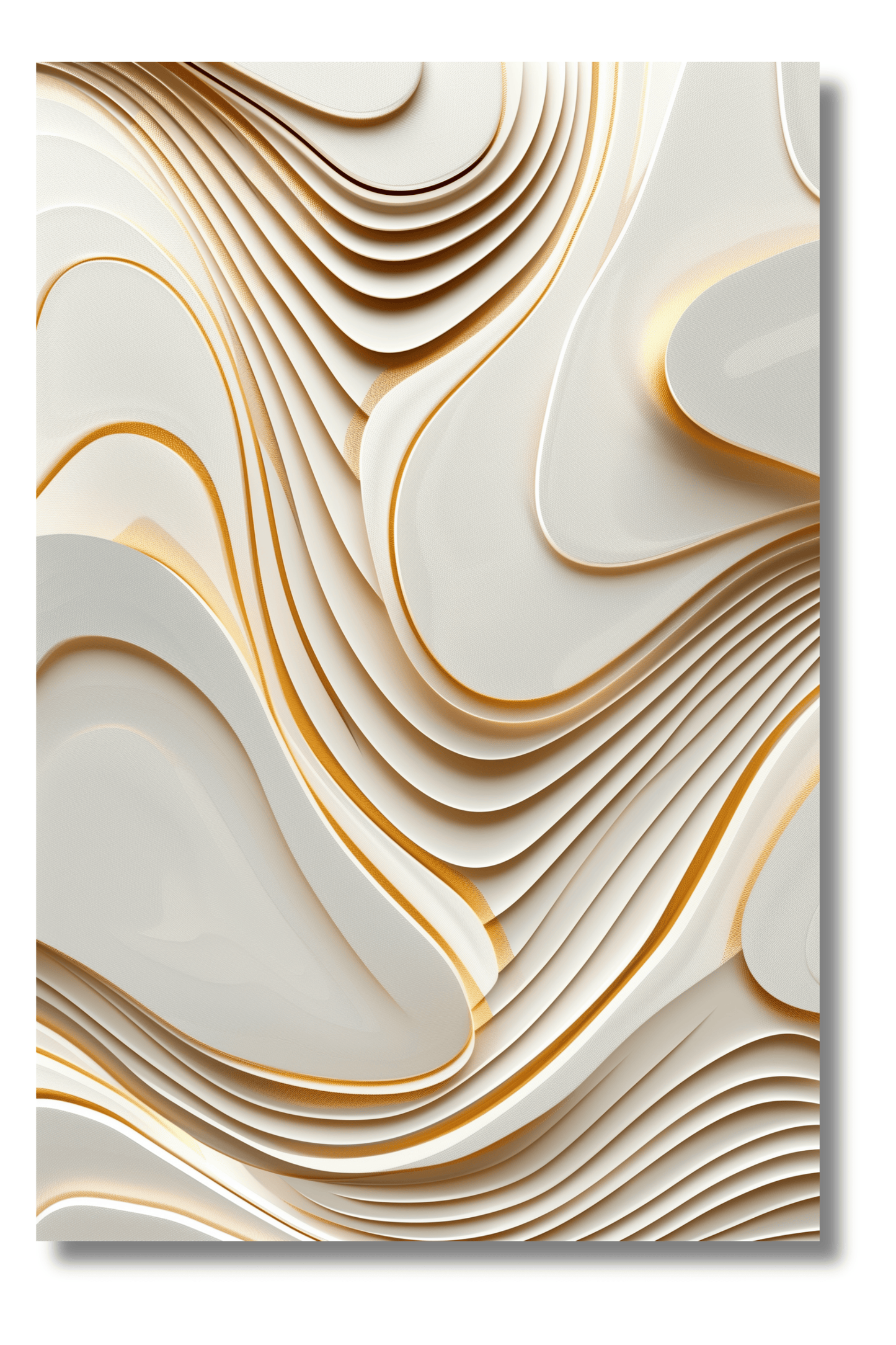 Movimientos Orgánicos en Blanco y Crema – Cuadro Decorativo Abstracto