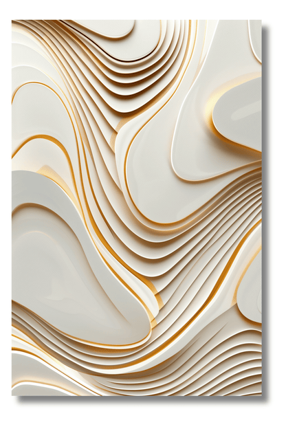 Movimientos Orgánicos en Blanco y Crema – Cuadro Decorativo Abstracto