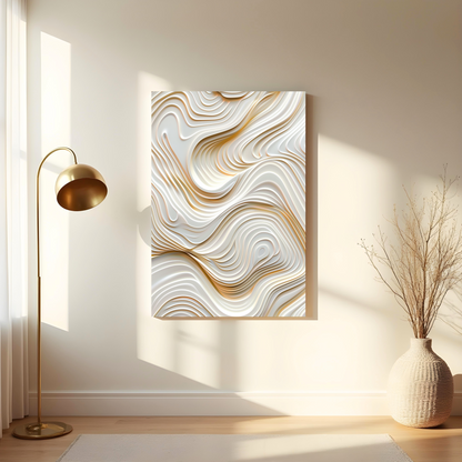 Líneas Fluidamente Entrelazadas – Arte Minimalista en Relieve