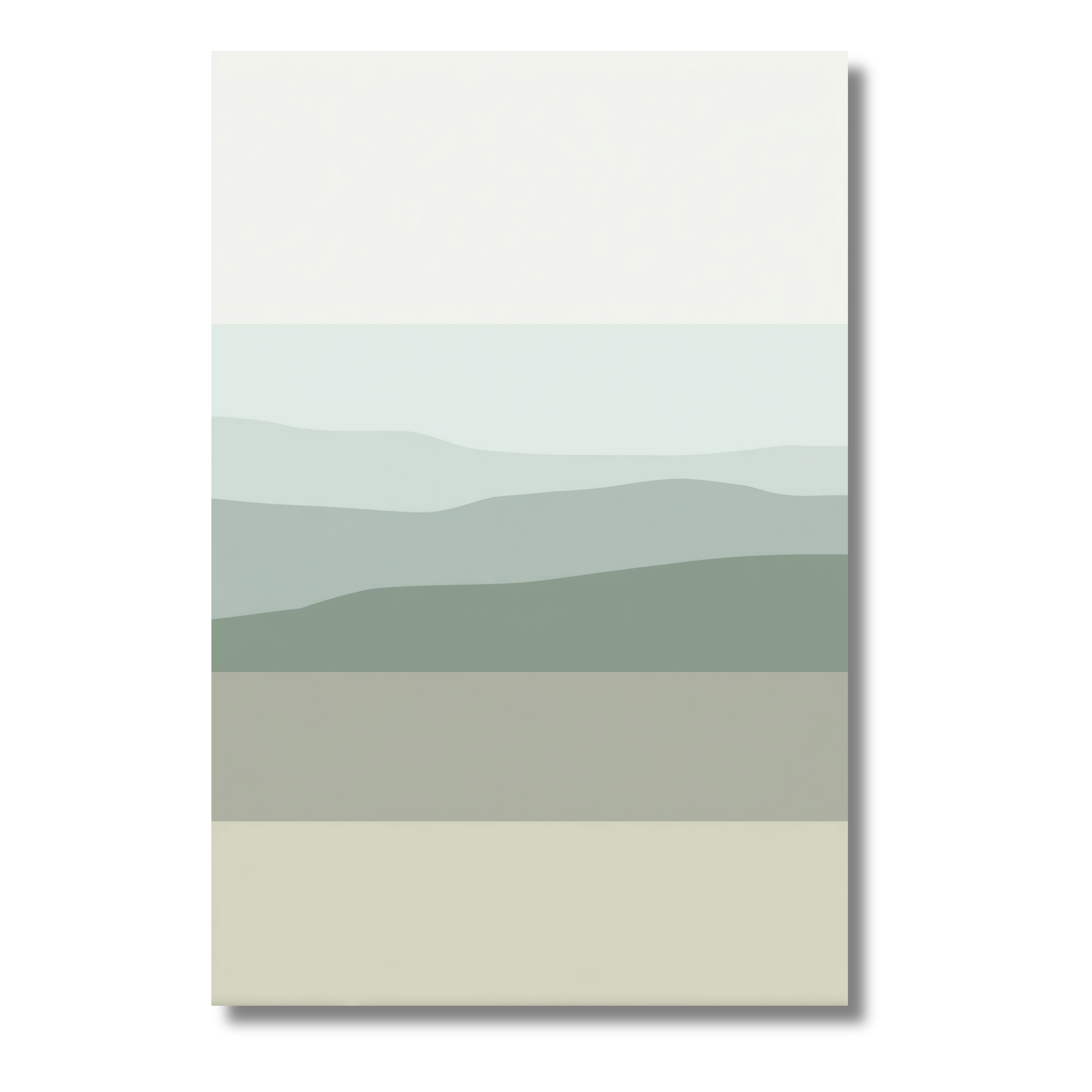 Paisaje Suave en Tonos Verdes y Beige – Póster Minimalista de Estilo Natural
