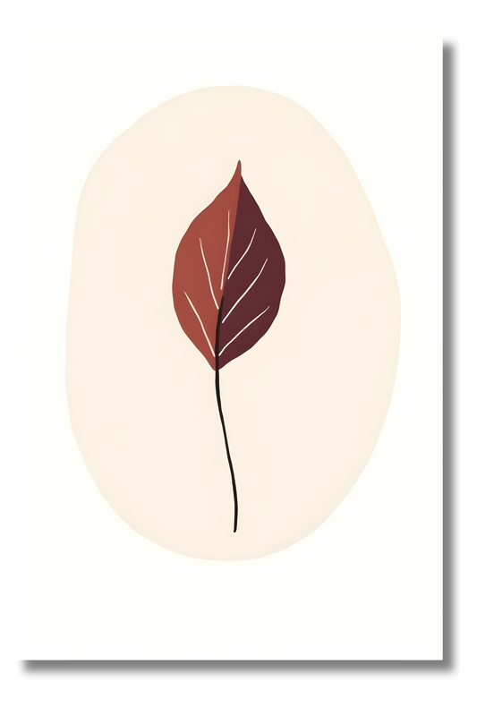 Arte Abstracto Boho con Silueta Vegetal sobre Fondo Claro