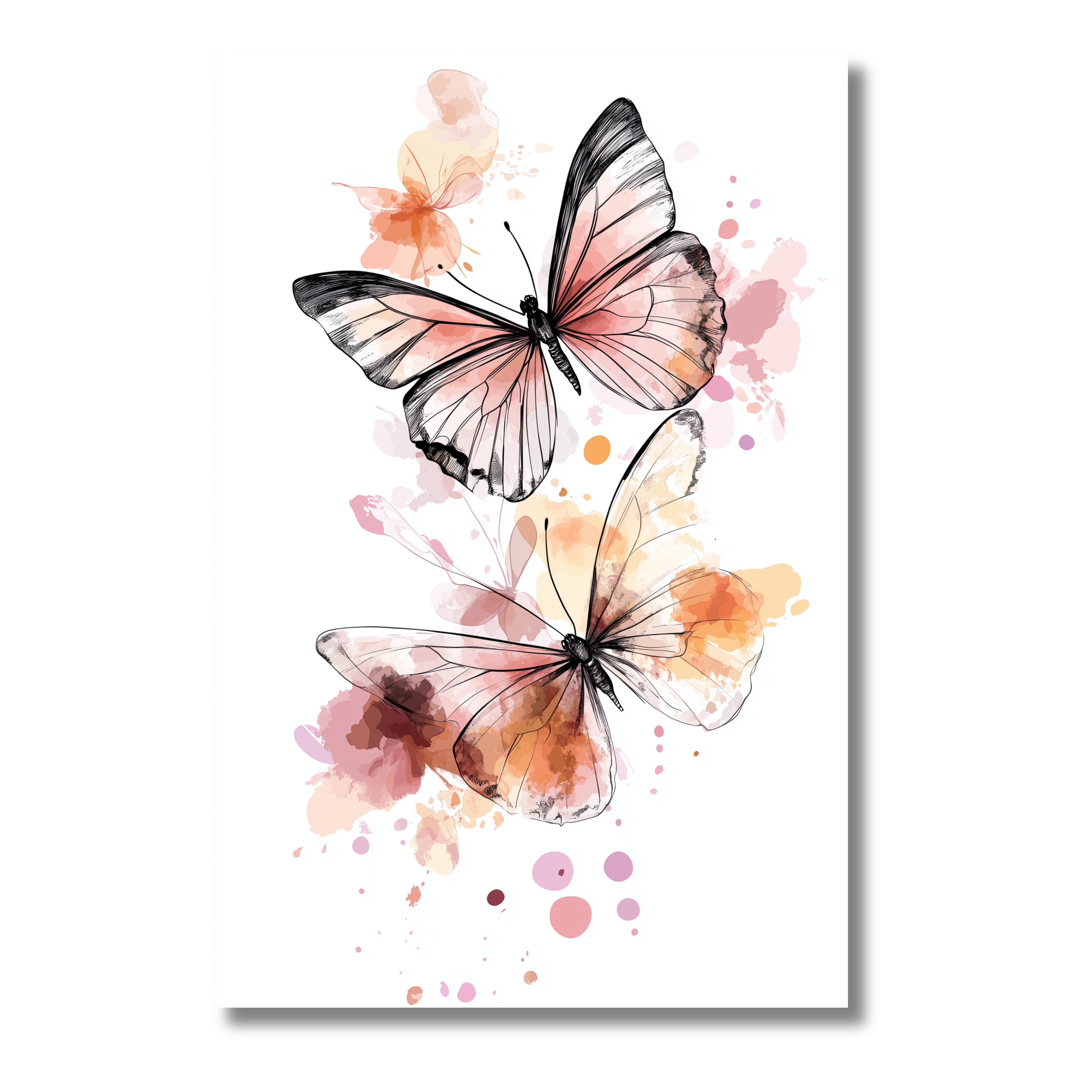 Mariposas con Detalles en Acuarela – Arte Descargable de Naturaleza