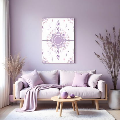 Mandala Violeta con Centro Geométrico – Arte Boho con Armonía Visual