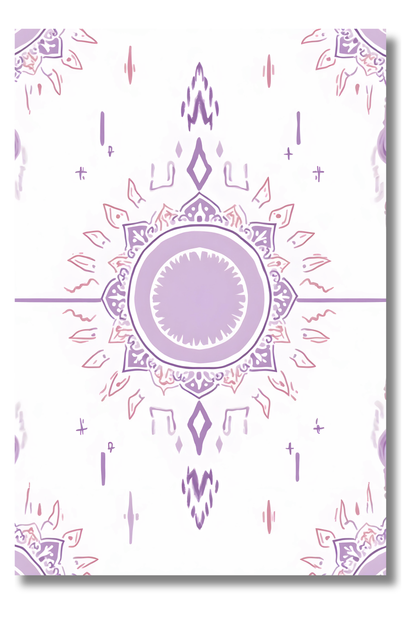 Mandala Violeta con Centro Geométrico – Arte Boho con Armonía Visual