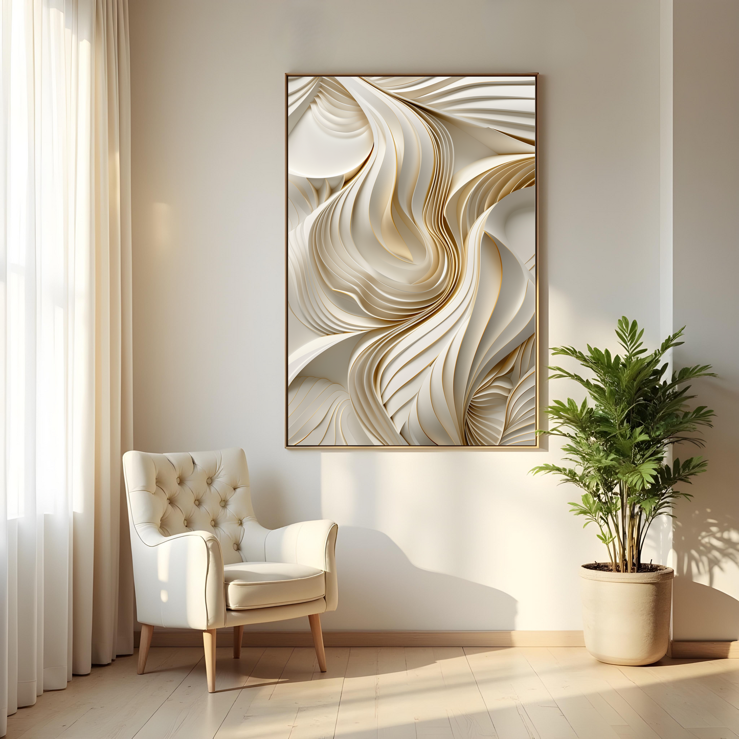 Relieves Geométricos Ondulados – Arte Decorativo Neutro