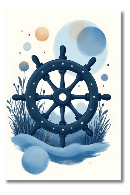 Diseño de Timón Azul – Estilo Bohemio y Espíritu Marino